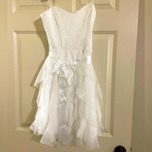 Pear Culture Strapless White Dress Juniors 5/6